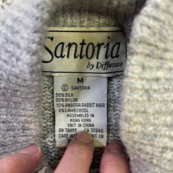 🌟3 for $35🌟 Santorini by Diffusion Vintage Silk/Angora‎ Beaded Sweater, Size M - Picture 3 of 7